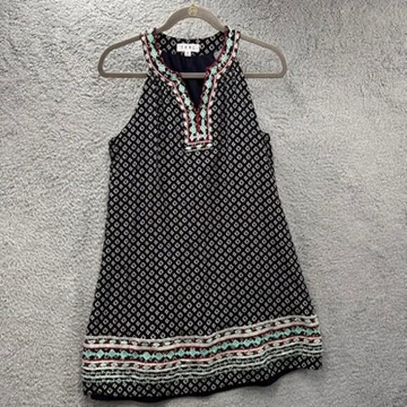 THML Medium Halter Top Dress Embroidery Lined Casual Vacation Beach Party Fun - Picture 7 of 12